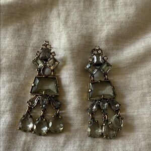 J. Crew Gold and Silver Crystal Earrings